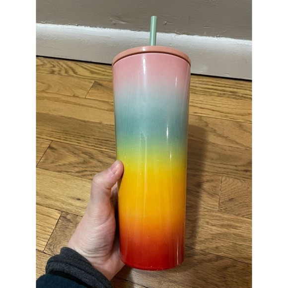 Starbucks Gradient Ombre Pastel Rainbow Stainless Steel Tumbler with Straw - Picture 2 of 13